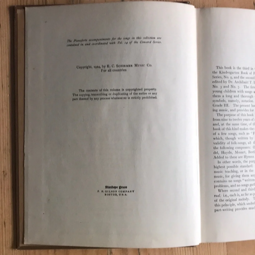 E.C. Schirmer Music Co. book songs